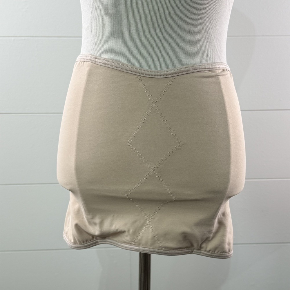 Victoria Secret Boned Waist Trainer Shapewear Slip L Beige Shaping Cincher Tummy